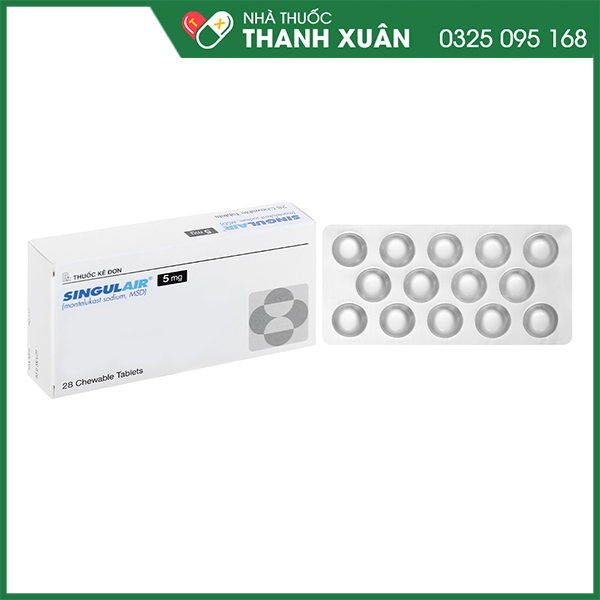 Singulair 5mg viên nhai trị hen phế quản